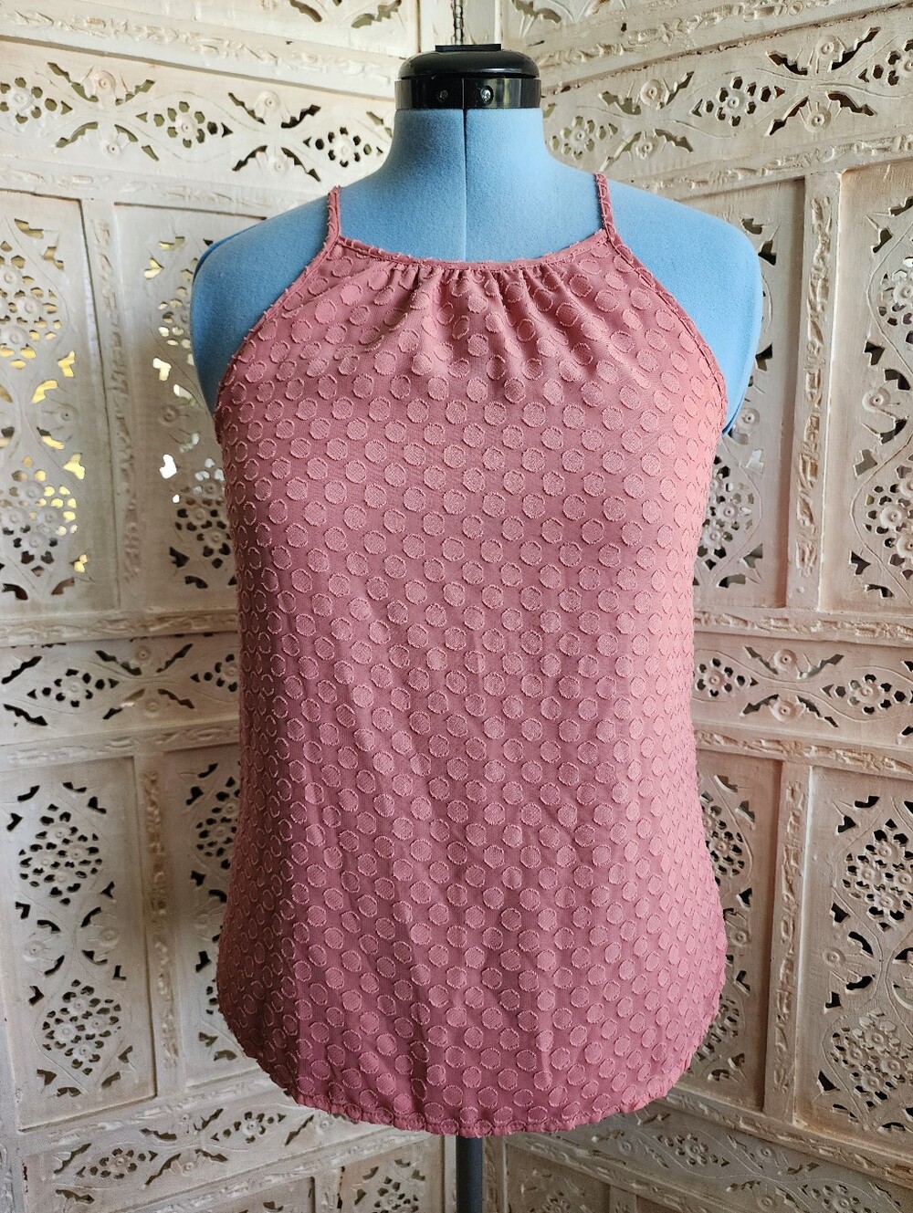 Market & Spruce Dusty Rose Textured Sleeveless Top- Size Small